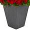 2.7ft. Red UV Resistant Geranium Artificial Plant in Slate Planter